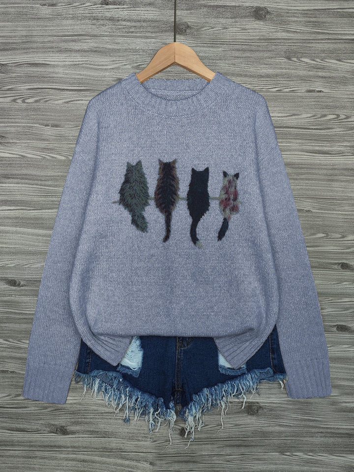 Bep | Losse Kattenprint Trui