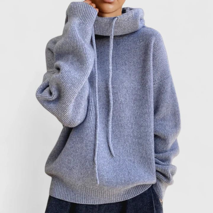 Klara | Zachte Capuchontrui met Ronde Kraag