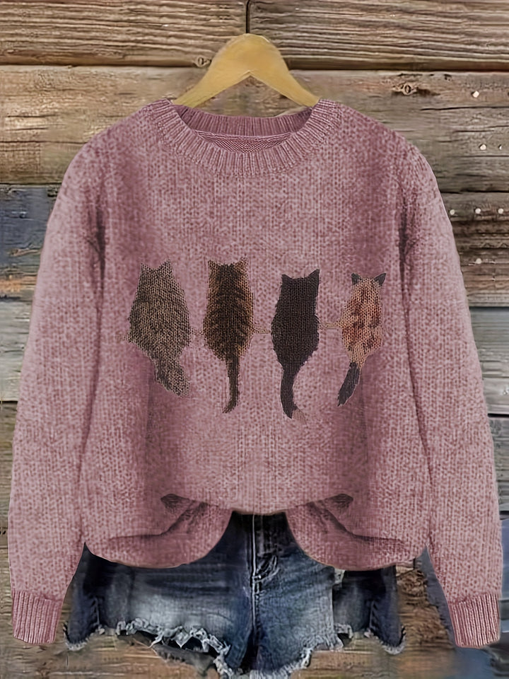 Bep | Losse Kattenprint Trui