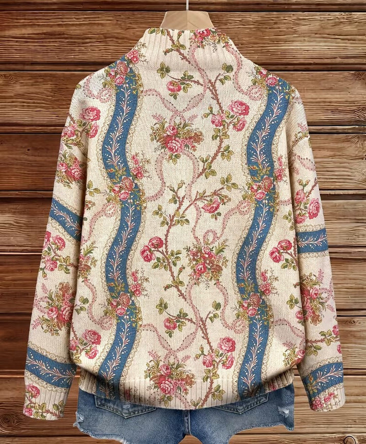 Roos | Bloemrijk Vest met Ritssluiting