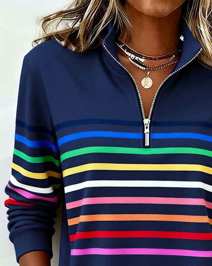 Marloeke | Sportieve Sweater met Ritskraag