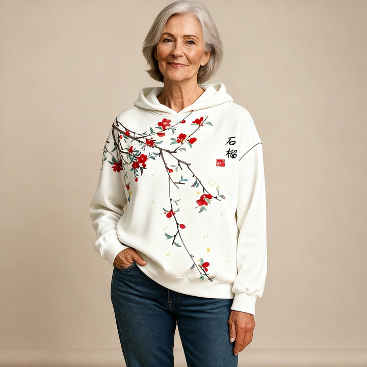 Willemijn | Comfortabele Hoodie met Bloesemprint
