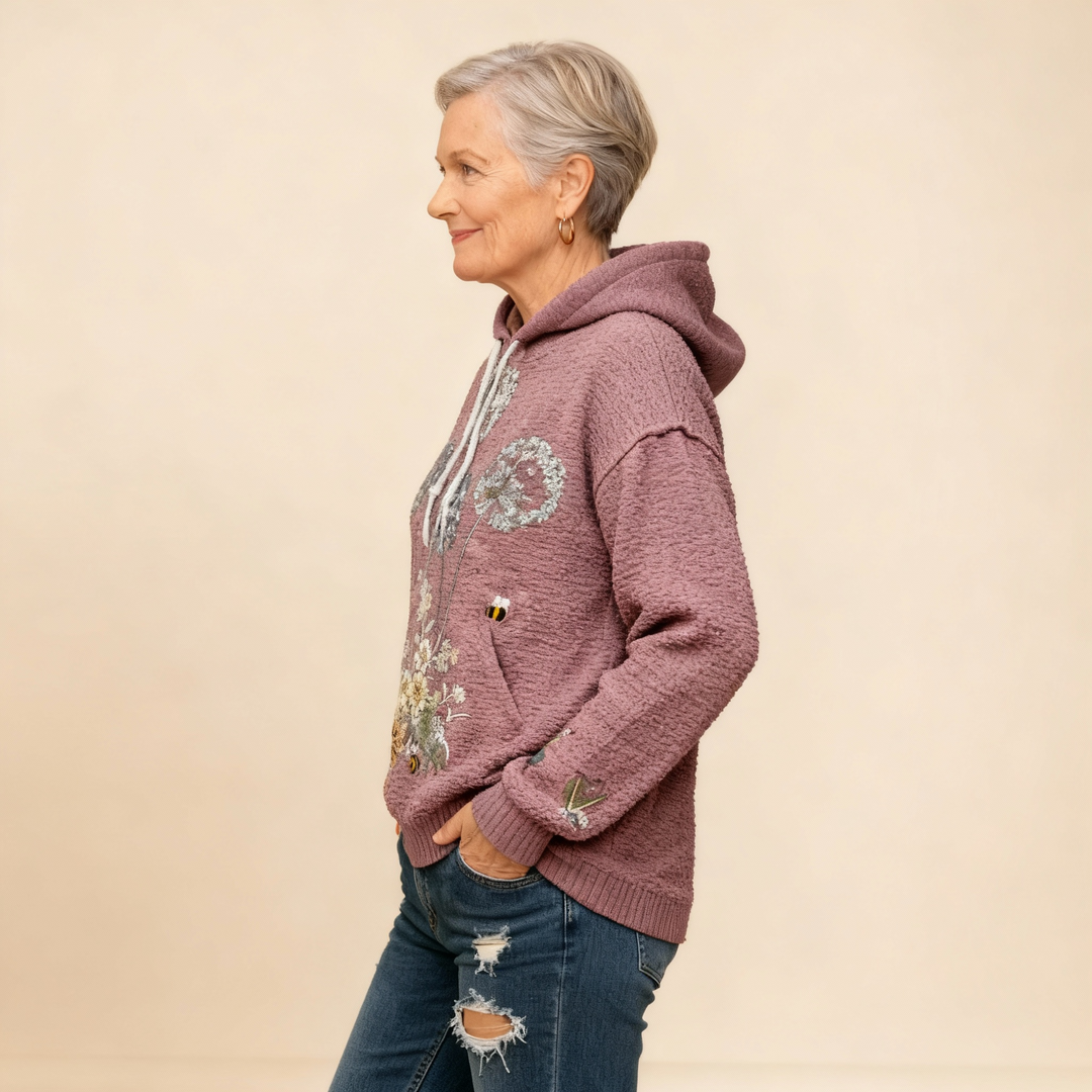 Aafje | Zachte Bloemenhoodie