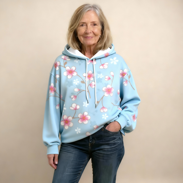 Carolien | Zachte Hoodie met Bloemenprint