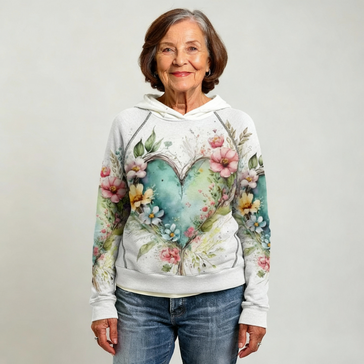 Leonoor | Ontspannen Hoodie met Bloemenhart