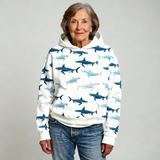 Geertrui | Zachte Hoodie met Haaienprint
