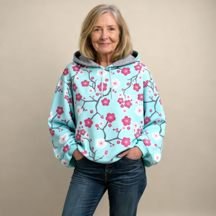 Carolien | Zachte Hoodie met Bloemenprint