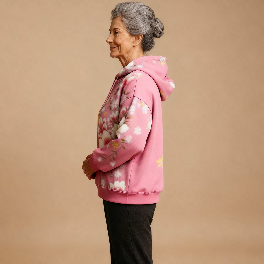Johanna | Zachte Bloemenhoodie met Capuchon
