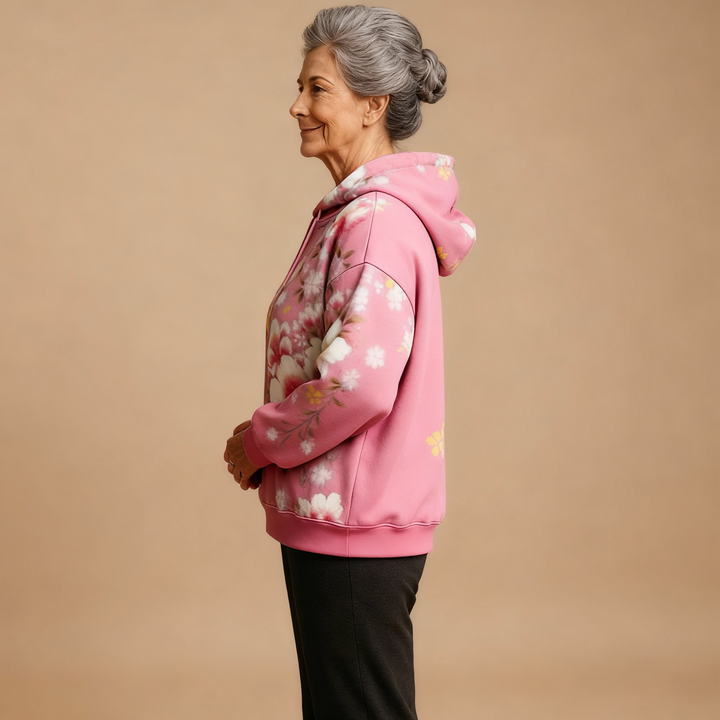 Johanna | Zachte Bloemenhoodie met Capuchon