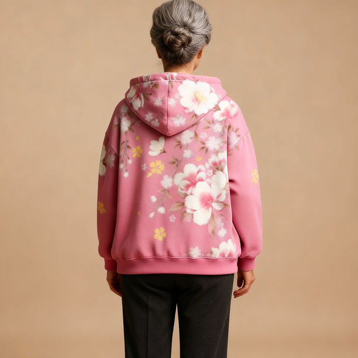 Willemien | Zachte Bloemenhoodie met Capuchon