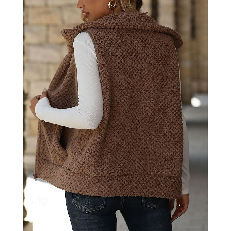 Marga | Zachte Bodywarmer met Opstaande Kraag
