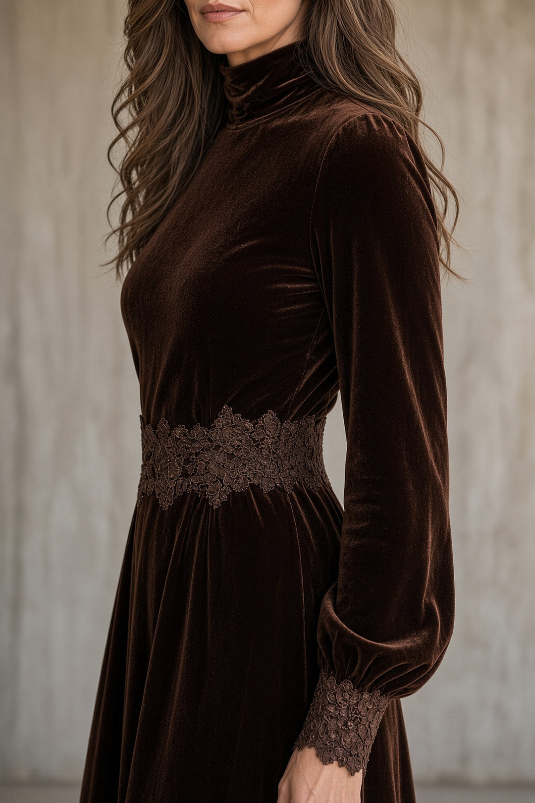Dieuwke | Elegante Maxi-jurk met Kanten Afwerking