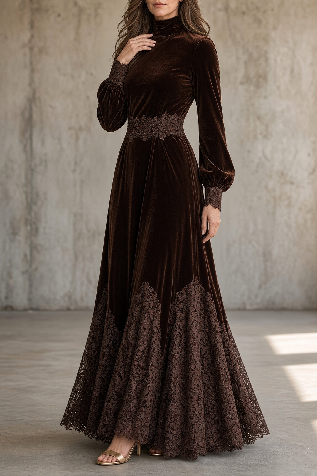 Henriëtte | Sierlijke Maxi-jurk met Kantdetails