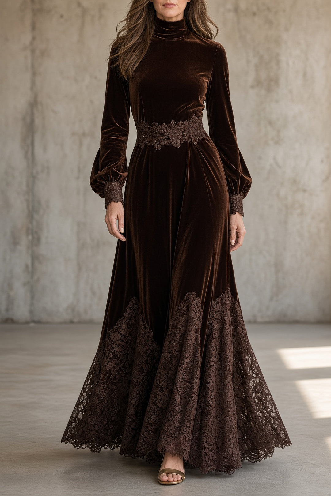 Dieuwke | Elegante Maxi-jurk met Kanten Afwerking