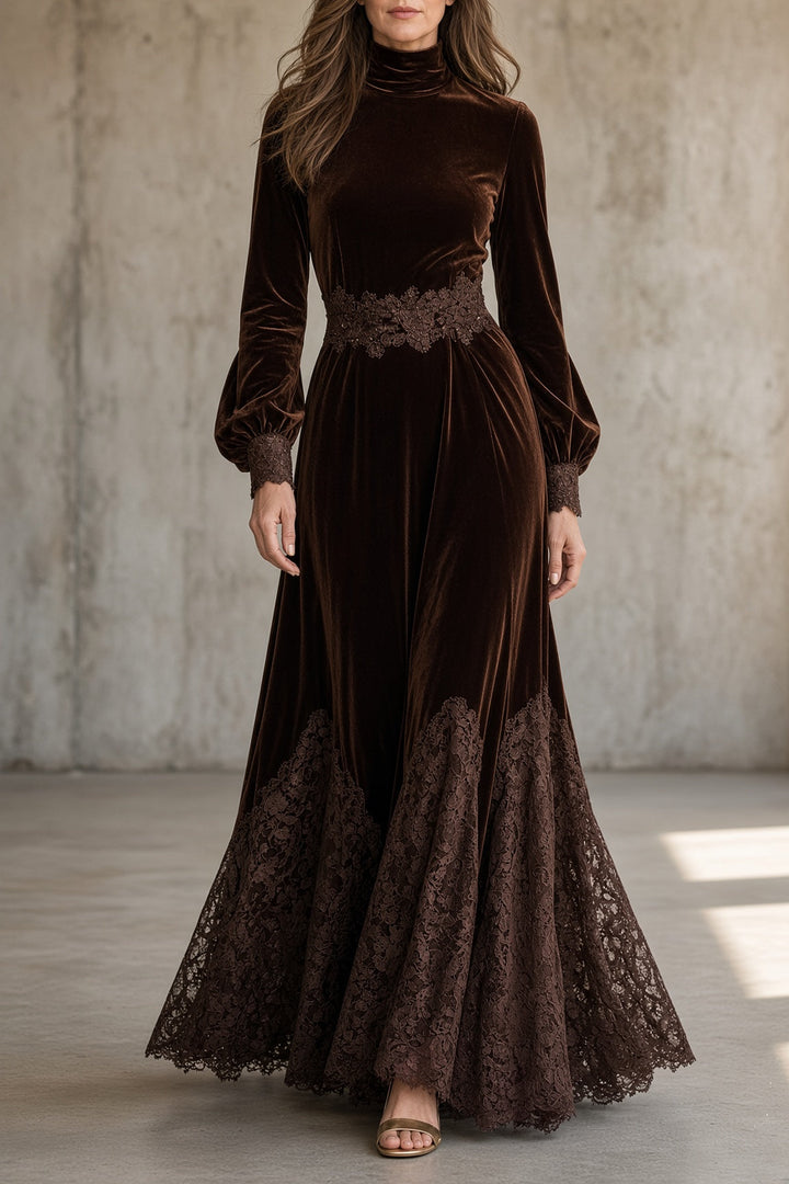 Dieuwke | Elegante Maxi-jurk met Kanten Afwerking