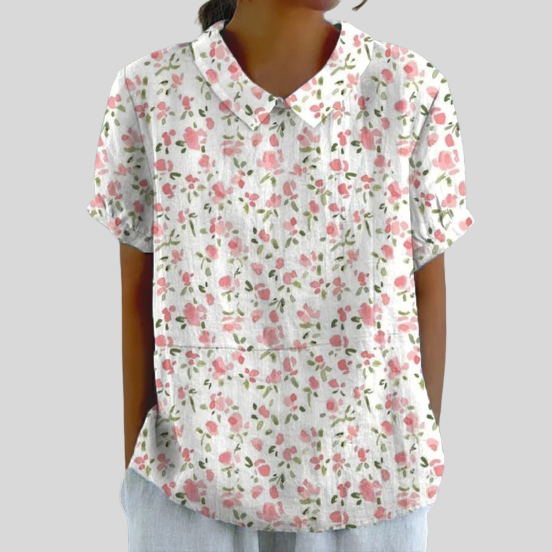 Johanna | Bloemenprint Blouse met Kraag