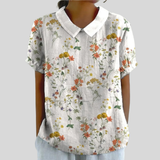 Everdine | Bloemenprint Blouse met Kraag