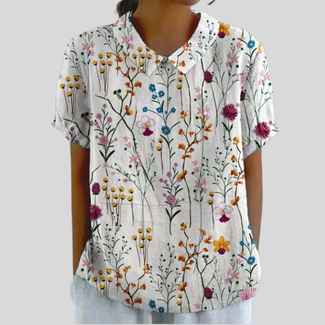 Hanna | Gebloemde Blouse met Kraag