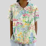 Guusje | Bloemrijke Blouse met Kraag