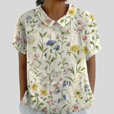 Trijntje | Bloemrijke Blouse met Kraag