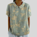 Rietje | Bloementooi Blouse met Kraag