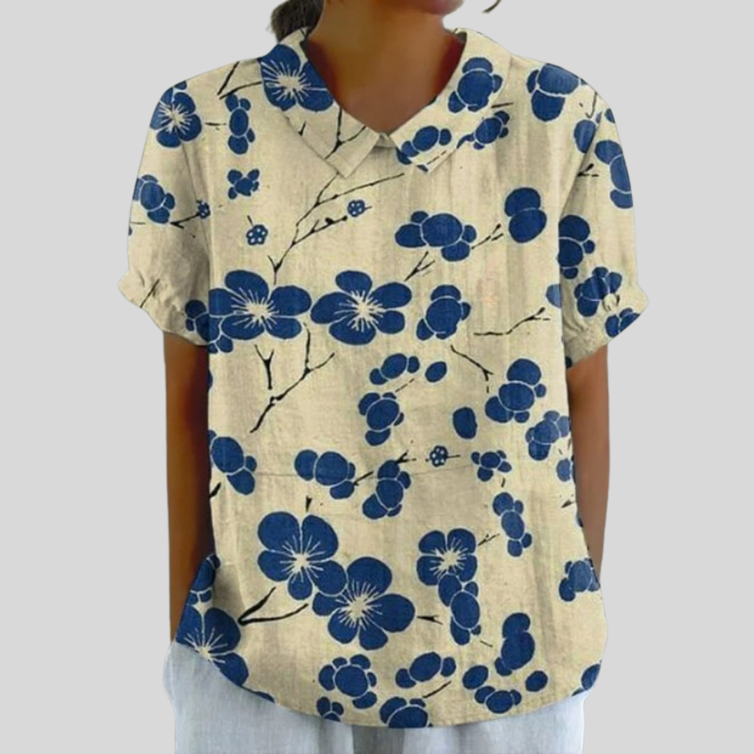 Anke | Gebloemde Blouse met Kraag
