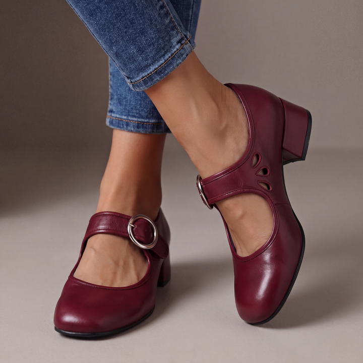 Cornelia | Elegante Bandschoenen met Blokhak