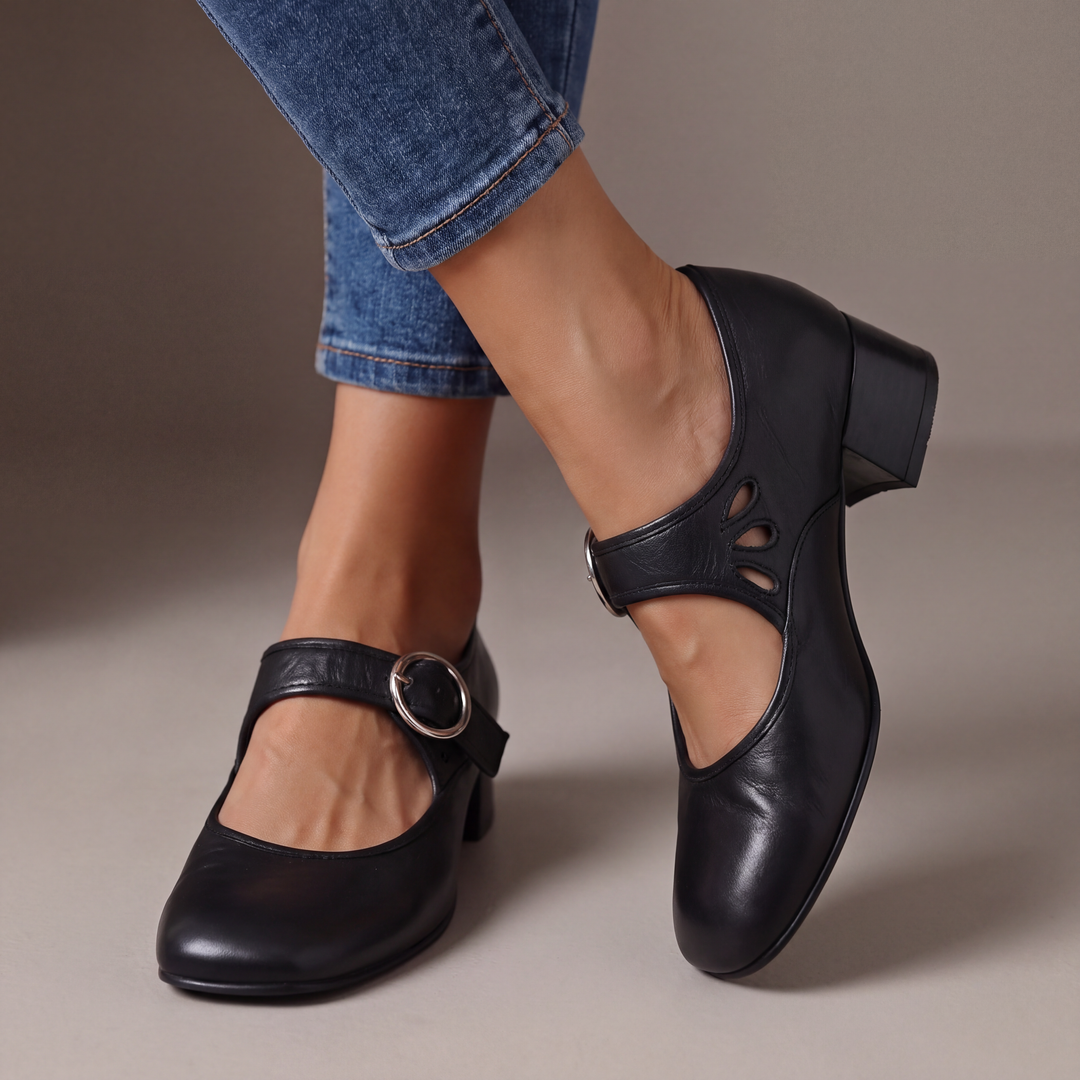 Cornelia | Elegante Bandschoenen met Blokhak