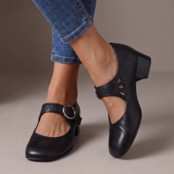 Cornelia | Elegante Bandschoenen met Blokhak
