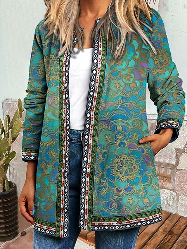 Femmie | Gewatteerde Bloemenjas met Patchwork