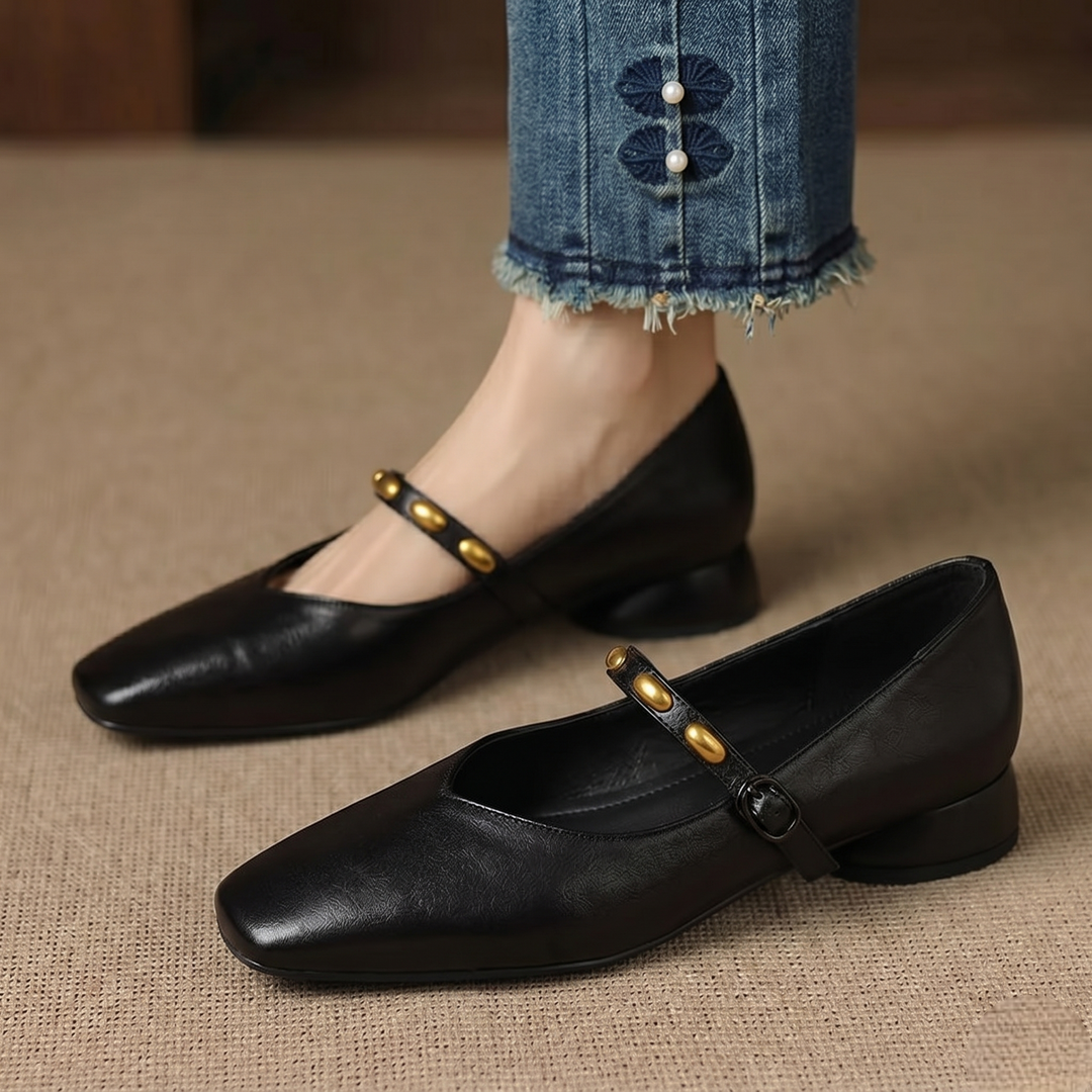Jet | Klassieke Bandschoenen met Blokhak