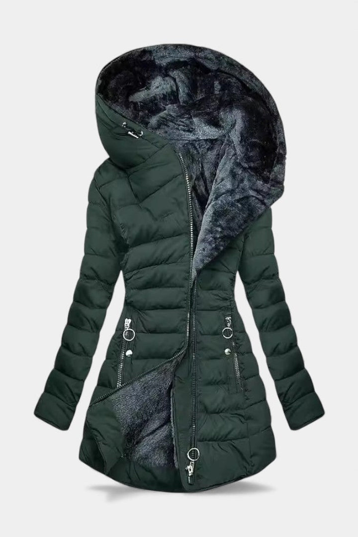 Sjaan | Warme Gevoerde Winterjas met Capuchon