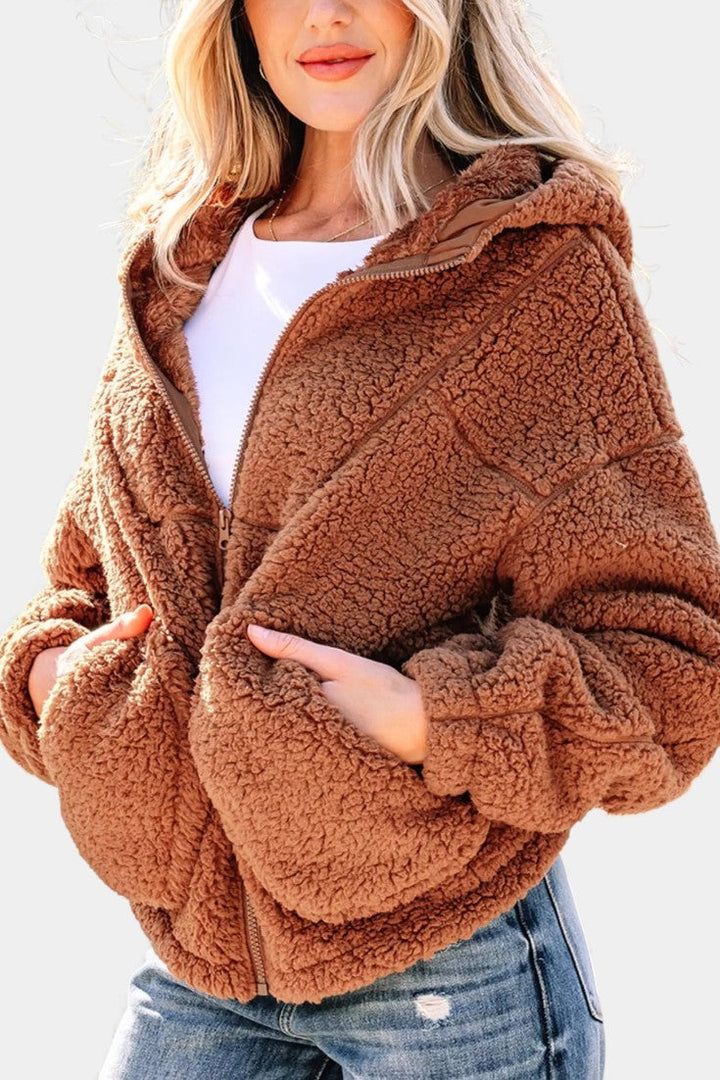 Ingeborg | Zachte Teddy Jas met Capuchon