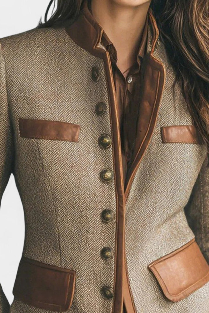 Aukje | Verfijnde Blazer met Opstaande Kraag
