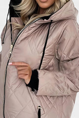 Doret | Lange Parka met Capuchon en Hoge Kraag