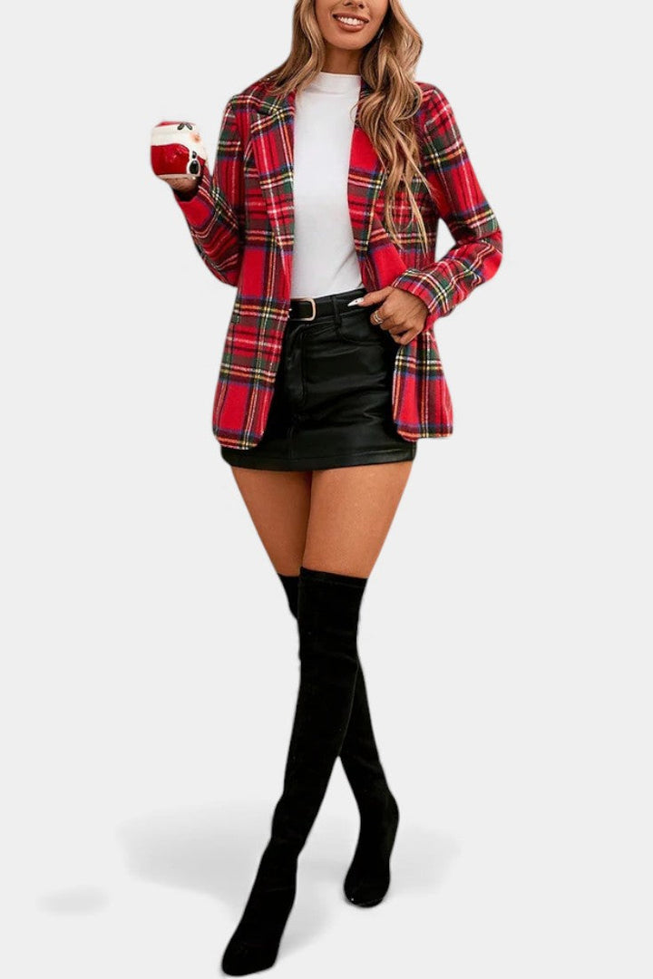Suze | Geruite Blazer met Reverskraag