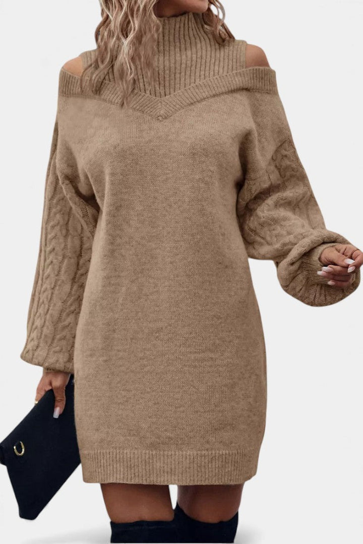 Mariëtte | Elegante Cold-Shoulder Trui-jurk met Col