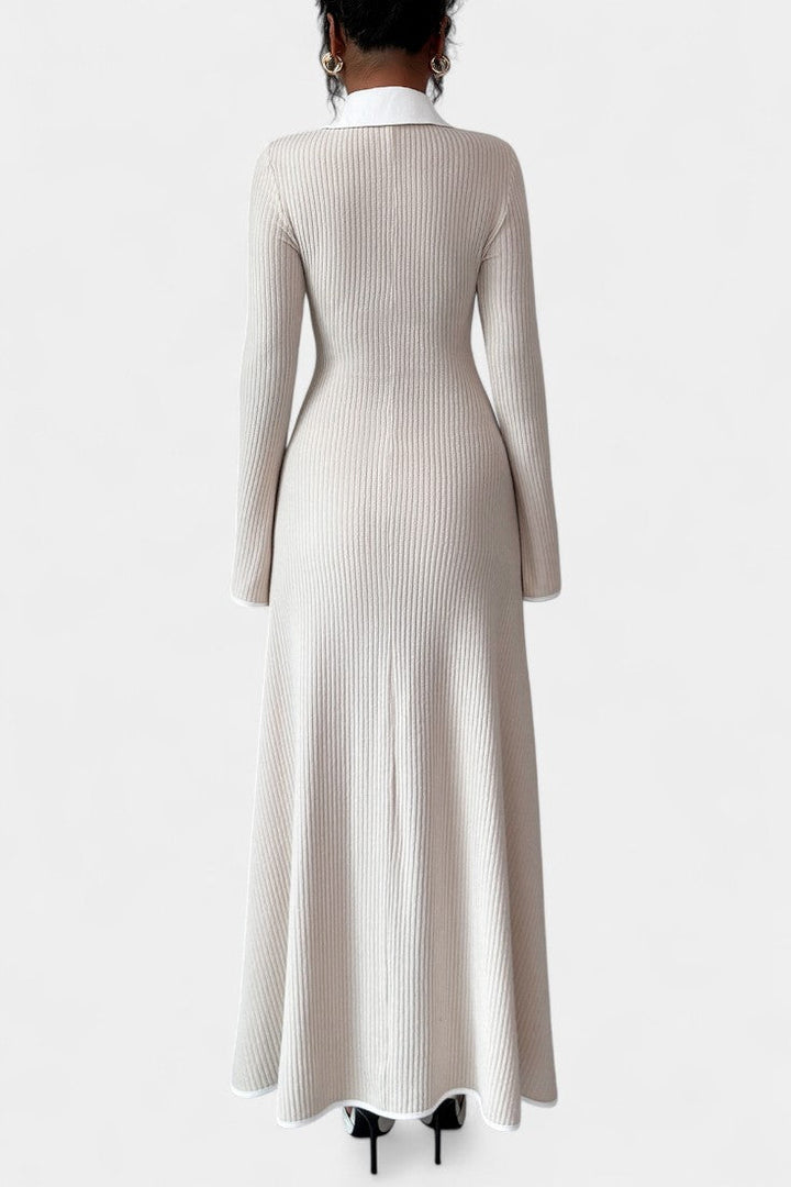 Hanne | Verfijnde Maxi-jurk met Kraag