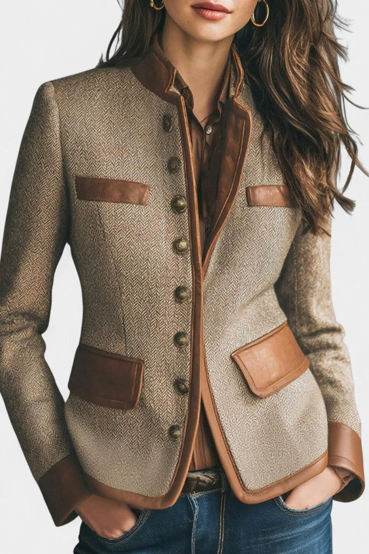 Aukje | Verfijnde Blazer met Opstaande Kraag
