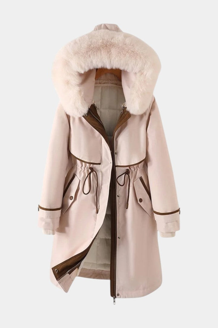 Trijnie | Lange Parka met Warme Kraag