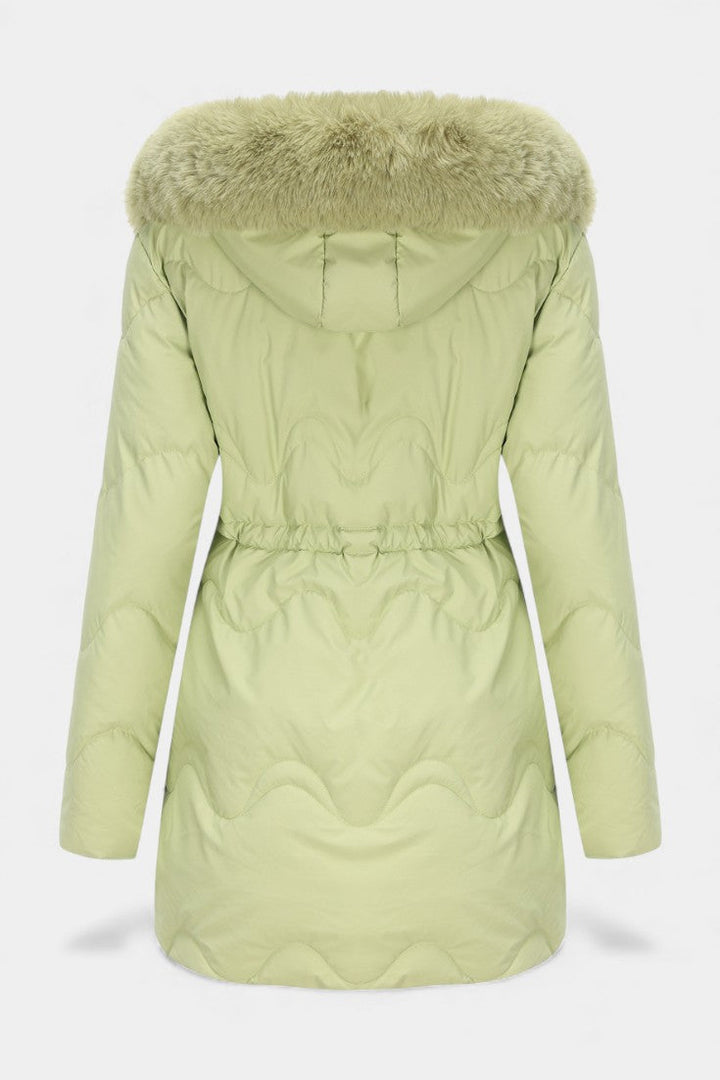 Bregje | Warm Gevoerde Winterparka met Bontkraag