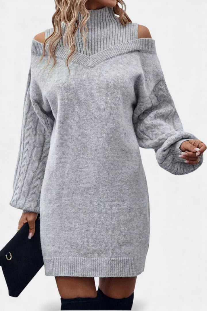 Mariëtte | Elegante Cold-Shoulder Trui-jurk met Col