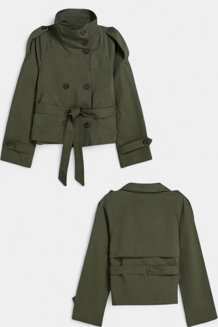 Femke | Verfijnde Korte Trenchcoat met Afneembare Ceintuur