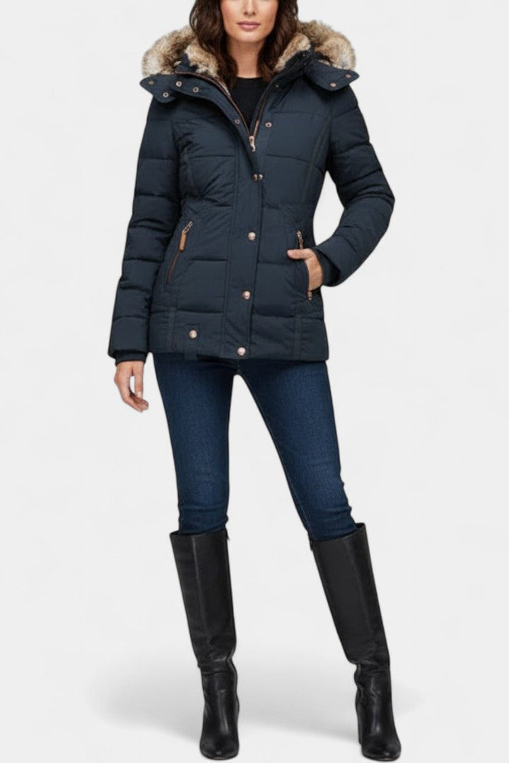 Cora | Gevoerde Winterjas met Capuchon