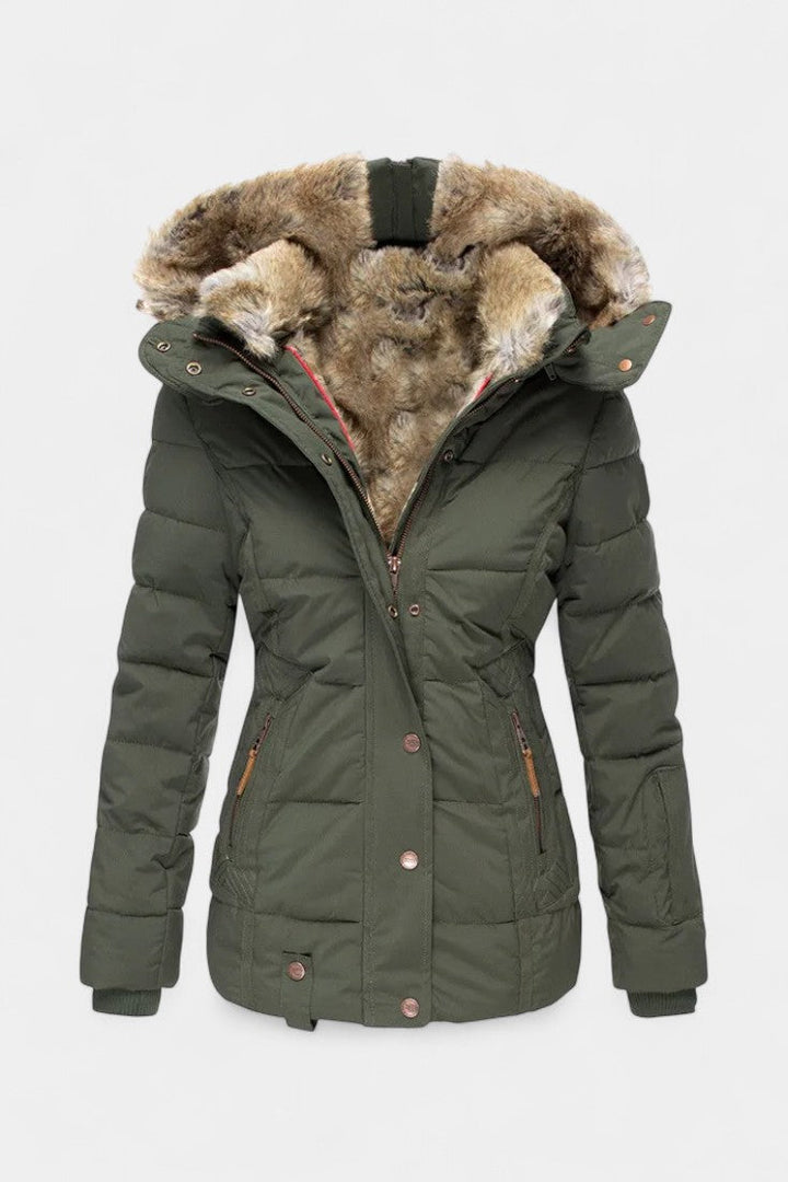 Cora | Gevoerde Winterjas met Capuchon