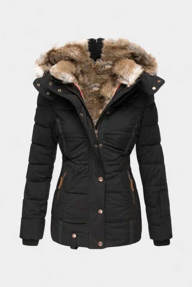 Cora | Gevoerde Winterjas met Capuchon