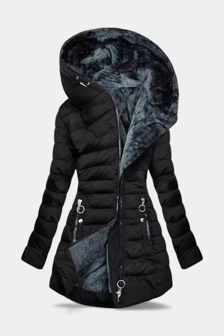 Sjaan | Warme Gevoerde Winterjas met Capuchon