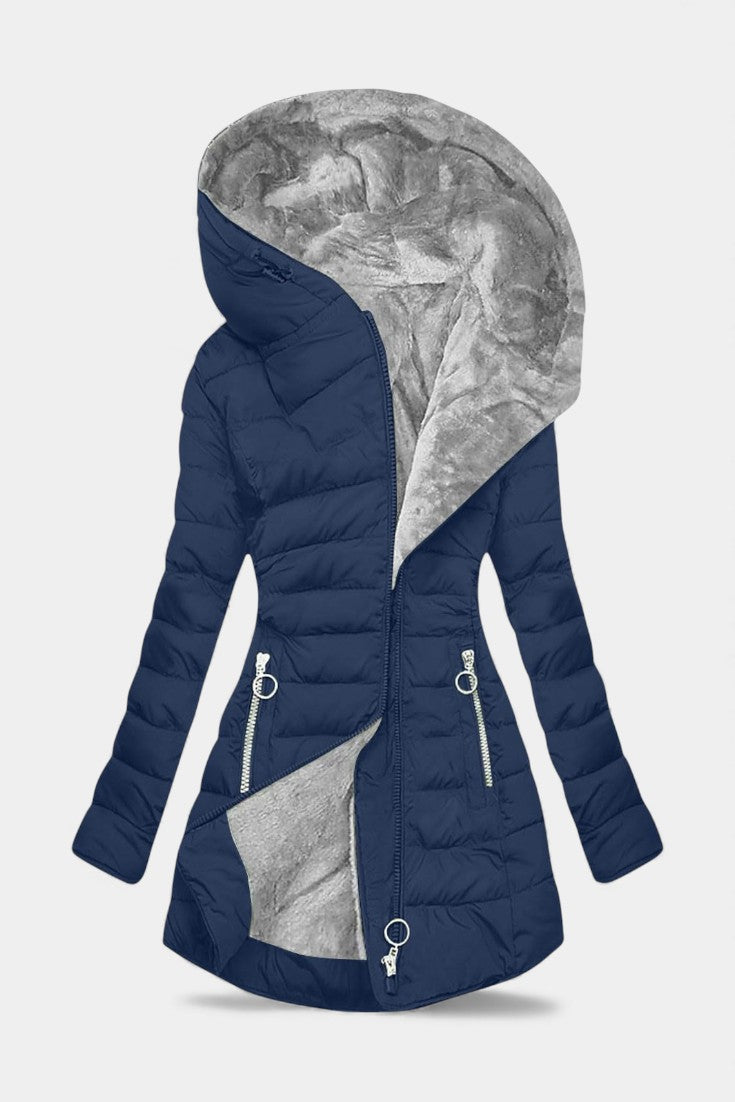 Charlotte | Warme Gevoerde Winterjas met Capuchon