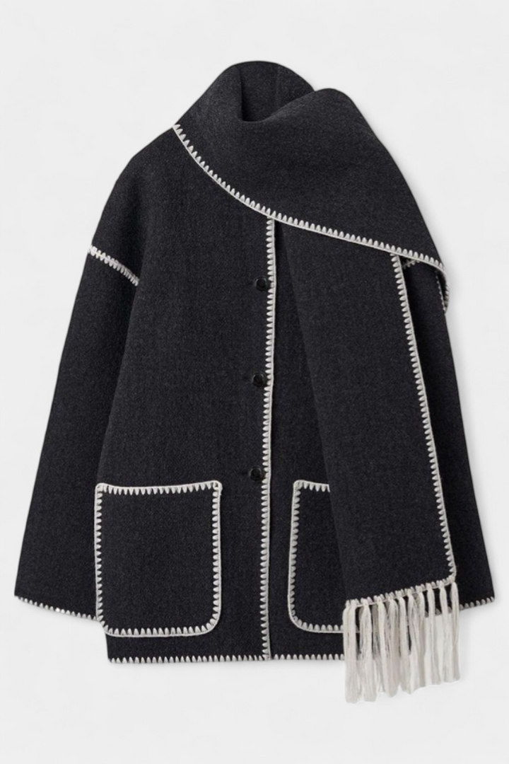 Dieke | Elegante Jas met Sjaalkraag