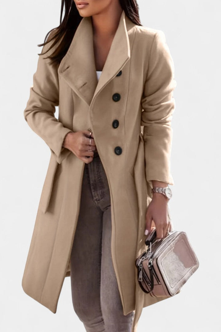 Diewertje | Getailleerde Lange Trenchcoat met Ceintuur